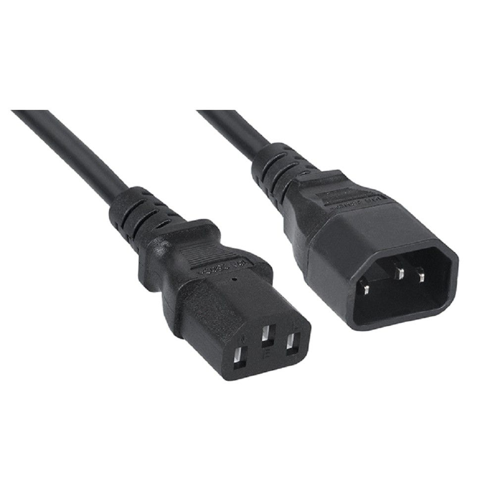 Кабель питания монитор-компьютер Cabeus PC-189-VDE-0.6M IEC 320 C13 - IEC 320 C14 (3x0.75). 0.6м