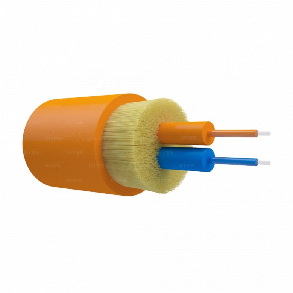 NTSS Оптический кабель внутренний NTSS PREMIUM 2 волокна OM2, 50/125, LSZH(нг(A)-HF), оранжевый NTSS-FO-D-IN-PM-50-2-LSZH