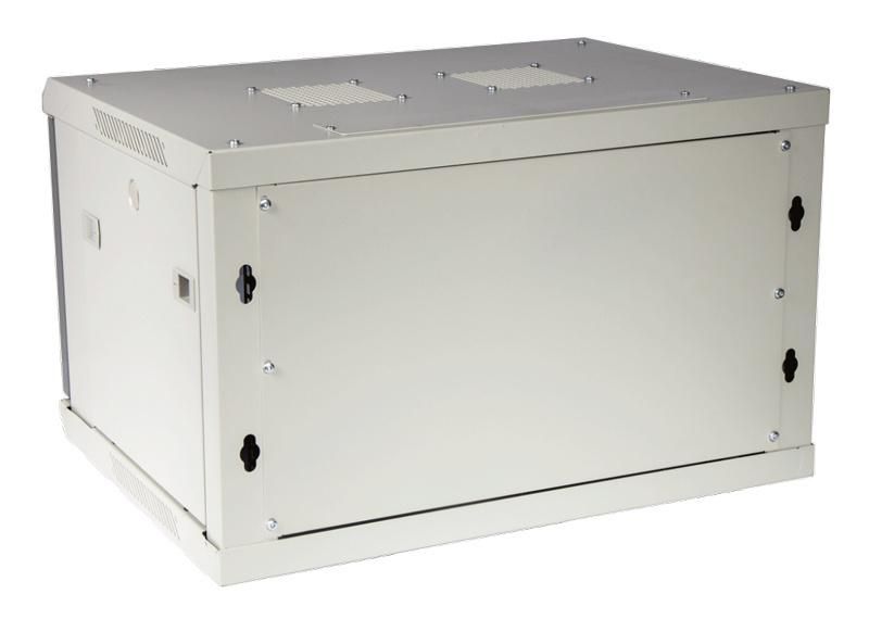 Шкаф коммутационный Lanmaster (TWT-CBWPG-6U-6X4-GY) настенный 6U 600x400мм пер.дв.стекл 60кг серый