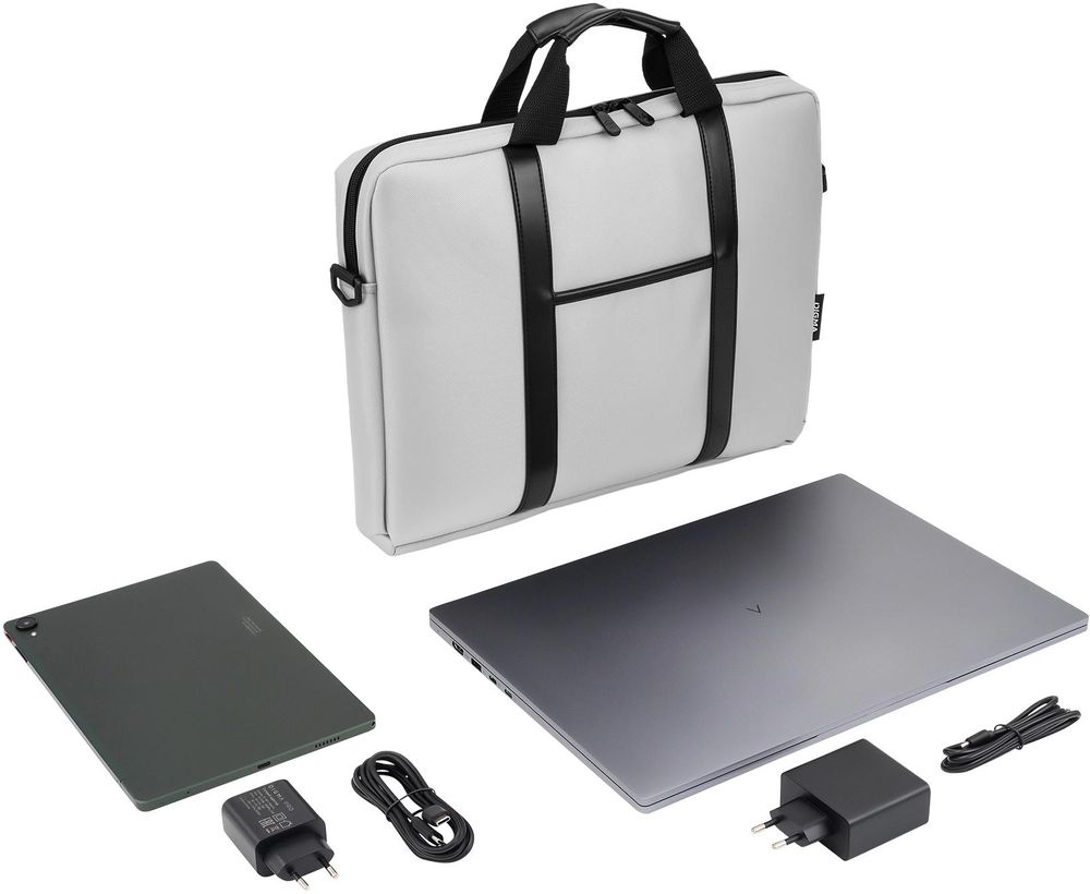 Сумка для ноутбука 15.6" Digma R-110 серый/черный полиэстер (R110GBK)