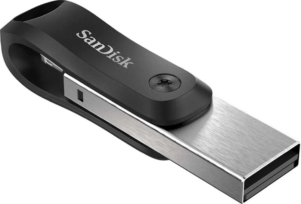 Флеш Диск Sandisk 64GB iXpand Go SDIX60N-064G-GN6NN USB3.0 черный/серебристый