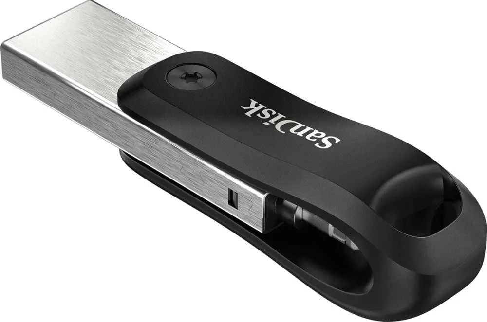 Флеш Диск Sandisk 64GB iXpand Go SDIX60N-064G-GN6NN USB3.0 черный/серебристый