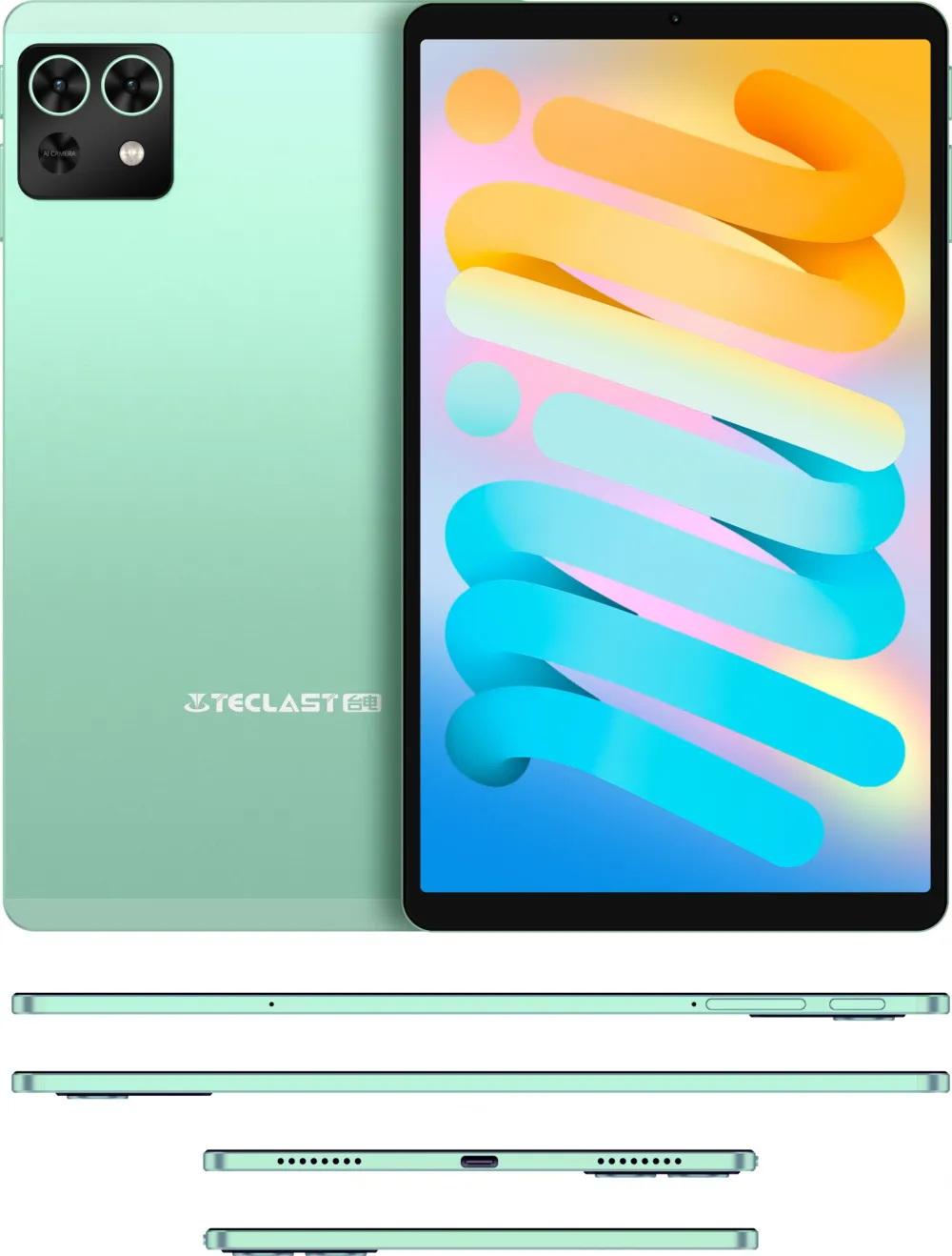Планшет Teclast M50 Mini T606 (1.6) 8C RAM4Gb ROM128Gb 8.68" IPS 1340x800 Android 15 зеленый 13Mpix 5Mpix BT WiFi microSD 1Tb 5100mAh 14hr
