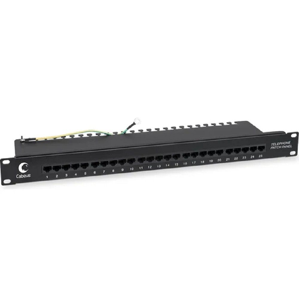 Cabeus PL-25-TEL-Dual IDC Патч-панель 19" (1U), 25 портов RJ-45, Dual IDC (телефонная раскладка)