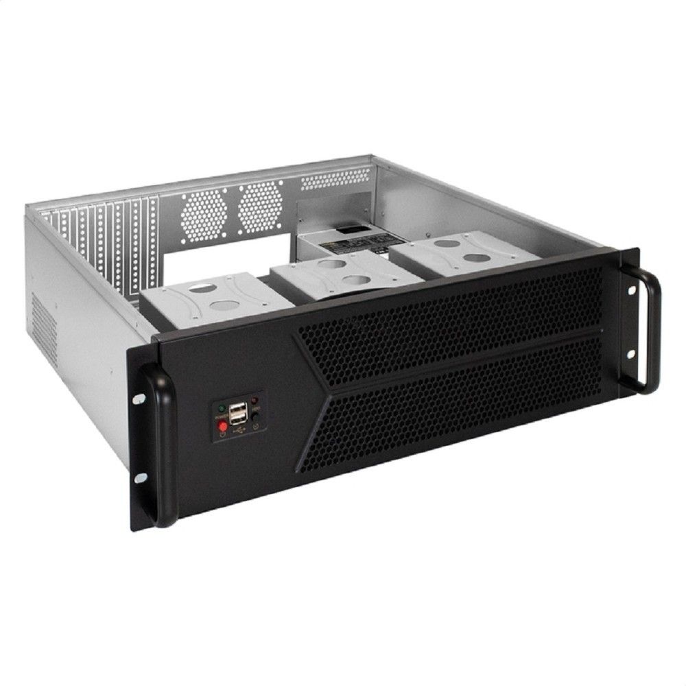 Exegate EX298397RUS Серверный корпус ExeGate Pro 3U450-12 <RM 19", высота 3U, глубина 450, БП 1U-400ADS, 2*USB>