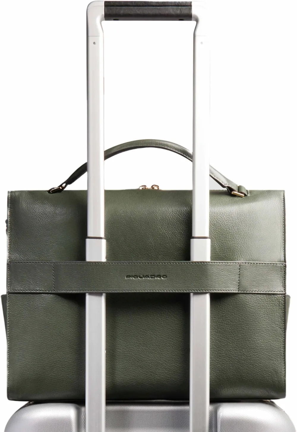 Деловая сумка женская Piquadro Patricia CA6774W140/VE с отделением для ноутбука 14" зеленая натур.кожа
