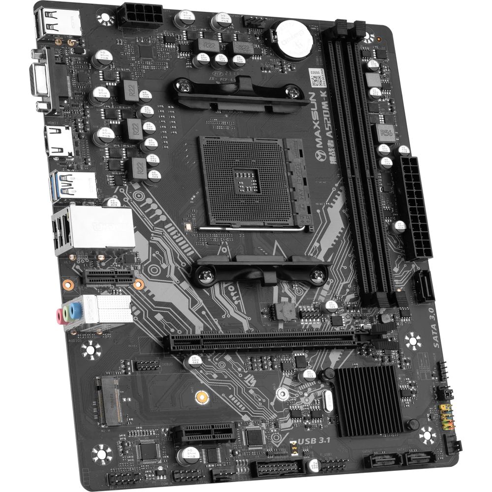 Материнская плата MAXSUN MS-Challenger A520M-K (Socket AM4, mATX, 2*DDR4, VGA/HDMI, 3*SATA3, 1*M.2, 1*PCIEx16/1*PCIEx1, 4*USB2.0, 2*USB 3.2 Gen1, LAN 1*1G, RTL)