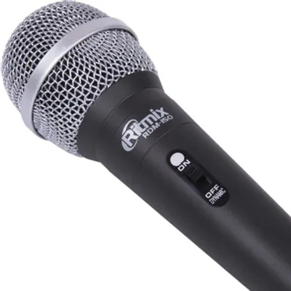 RITMIX RDM-150 (Black) {50 Гц - 10 кГц, 600 Ом, чувств. микр. -50 дБ, выход Jack 6.3 мм, 50 x 50 x 180 мм, длина кабеля 4 м, пластик}