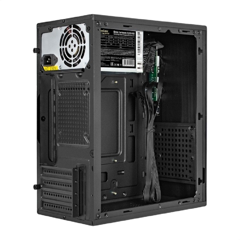 Exegate EX299079RUS Корпус Minitower ExeGate BAA-308MUC-AAA400 (mATX, БП AAA400 с вент. 8см, 1*USB+1*USB3.0+1*TypeC, HD Audio, черный)