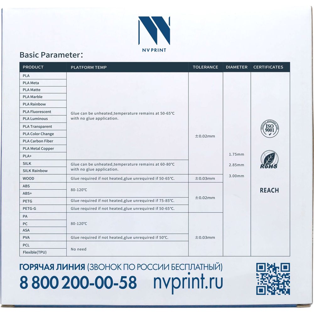 Филамент NVPRINT ABS Blue Grey для 3D печати диаметр 1.75мм  длина 330 метров  масса 1 кг