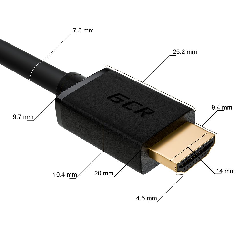 GCR Кабель синхронизации 3.0m HDMI 2.0, XLPE, Outdoor, Ultra HD 4K 60Hz, HDR 4:4:4, 18 Гбит/с, AUDIO, черный, медь, 3 Х экран с армированием
