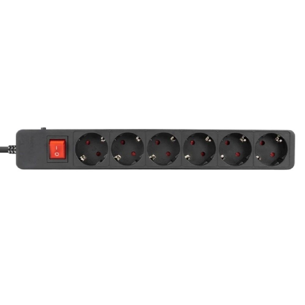 Filum Сетевой фильтр FL-SP6-1.8M-16, 4000 Вт., 6 розеток, защитные шторки, шнур 1.8 м., черный {00-01099764}