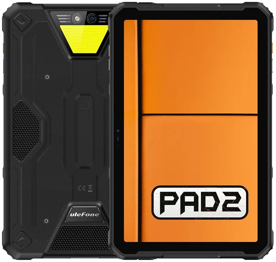 Планшет Ulefone Armor Pad 2 G99 (2.2) 8C RAM8Gb ROM256Gb 11" IPS 2000x1200 4G Android 13 черный/оранжевый 48Mpix 16Mpix BT WiFi microSD 2Tb 18600mAh 84hr 840hrs