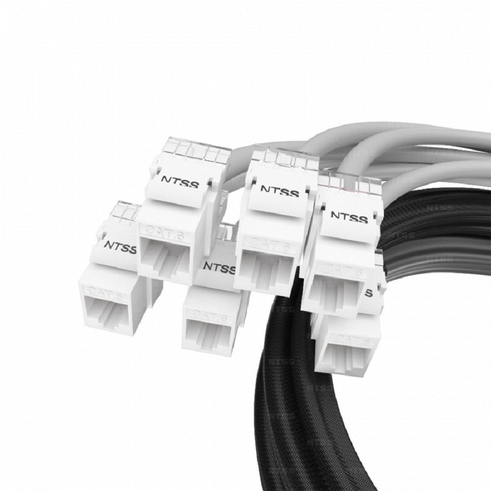 NTSS Кабельная сборка NTSS PREMIUM 12pc, UTP CAT6, оконцована разъемами KEYSTONE RJ45 UTP CAT6, заделка в чулке, вывод 0.6м, длина 7м, LSZH, серый NTSS-PC-PM-12-UTP-RJ45KJ-6-S-0.6-7.0-LSZH-GY