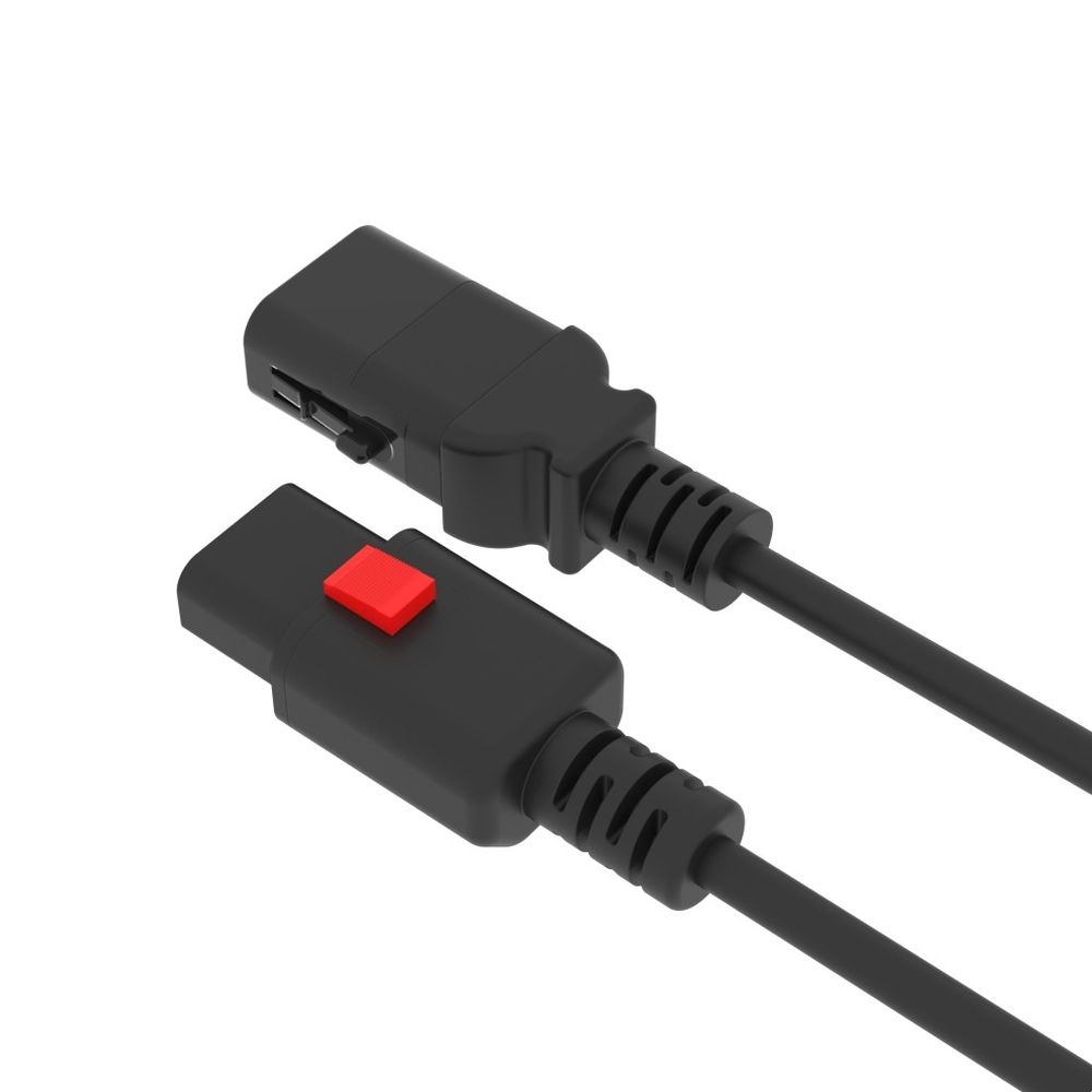 Кабель питания Filum FL-PC-C13F/C14F-C1-0.5-BK 3x1.0 С13 - C14 с фиксацией, 220/250В, 10А, черный, 0.5м (1111315)