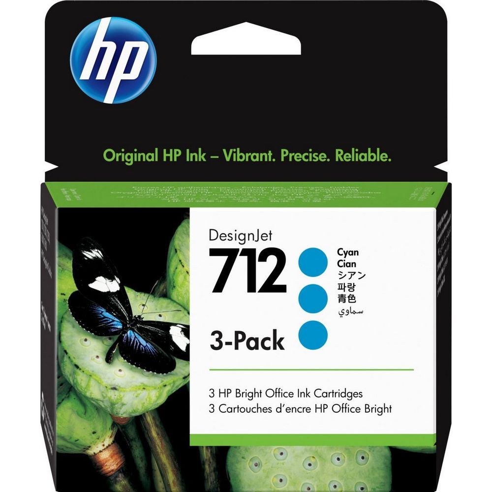 Картридж HP 712 для DJ T230/T630/T650/Studio, голубые, тройная упаковка 3ED77A (3*29мл) (352869)