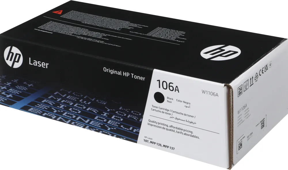 Картридж лазерный HP 106 W1106A черный (1000стр.) для HP Laser 107/MFP 135/137
