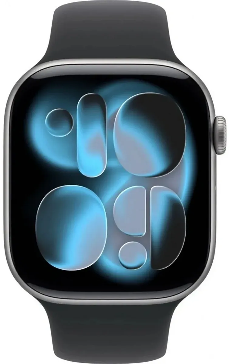 Apple Watch Series 11 46mm Space Grey Aluminium Case with Black Sport Band - M/L (MEV44LW/A)