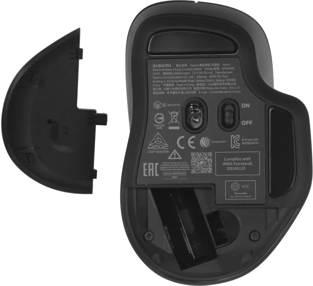 Мышь Xiaomi Comfort Edition черный оптическая 1200dpi silent беспров. USB 2but (BHR9359GL)