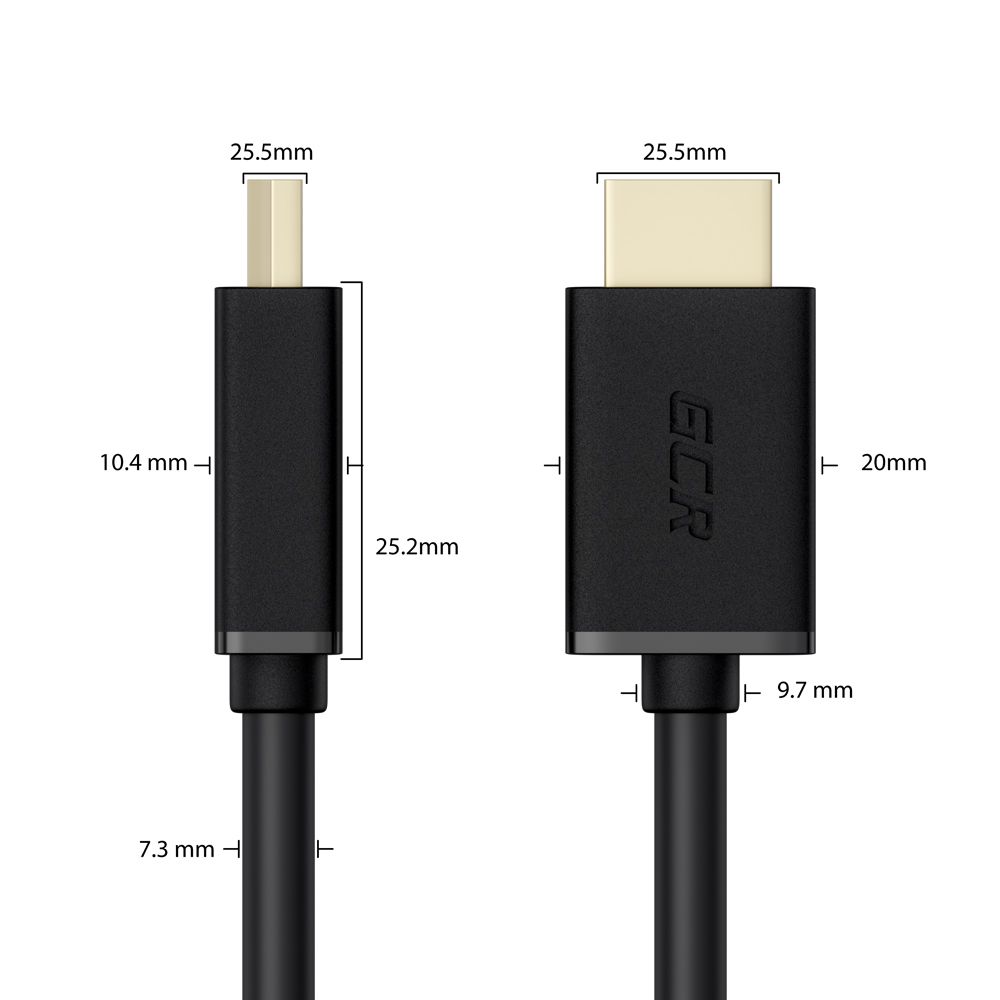GCR PRO Кабель PROF 1.8m HDMI-DVI, 19M / 25M Dual Link, GOLD, черный, 28 AWG, медь, двойной экран, армирование