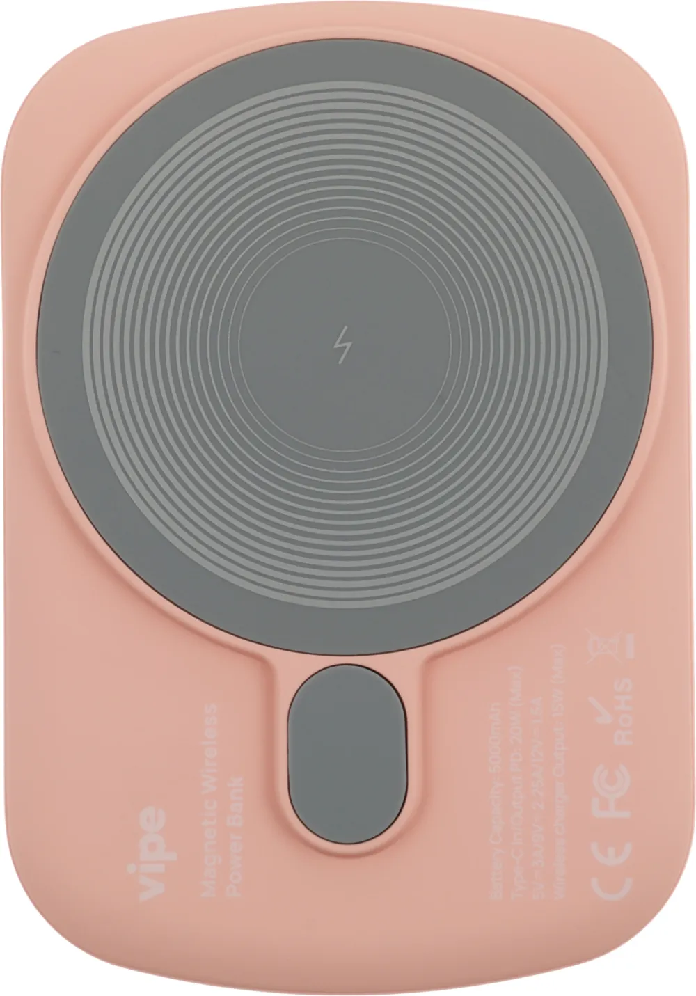 Мобильный аккумулятор Vipe Jake 5000mAh PD 20W 3A USB-C беспров.зар. розовый (VPPBJAKE5KSTPNK)