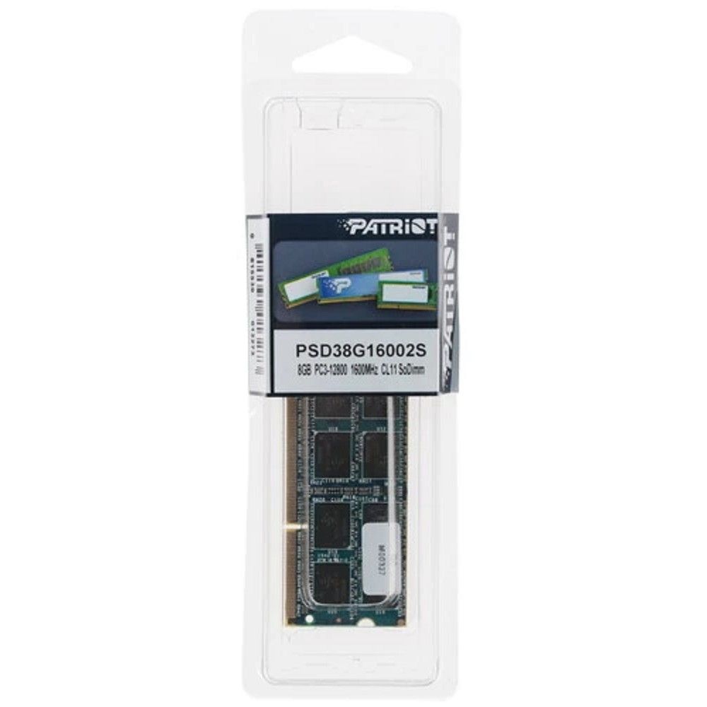 Память DDR3 8Gb 1600MHz Patriot PSD38G16002S RTL PC3-12800 CL11 SO-DIMM 204-pin 1.5В dual rank Ret