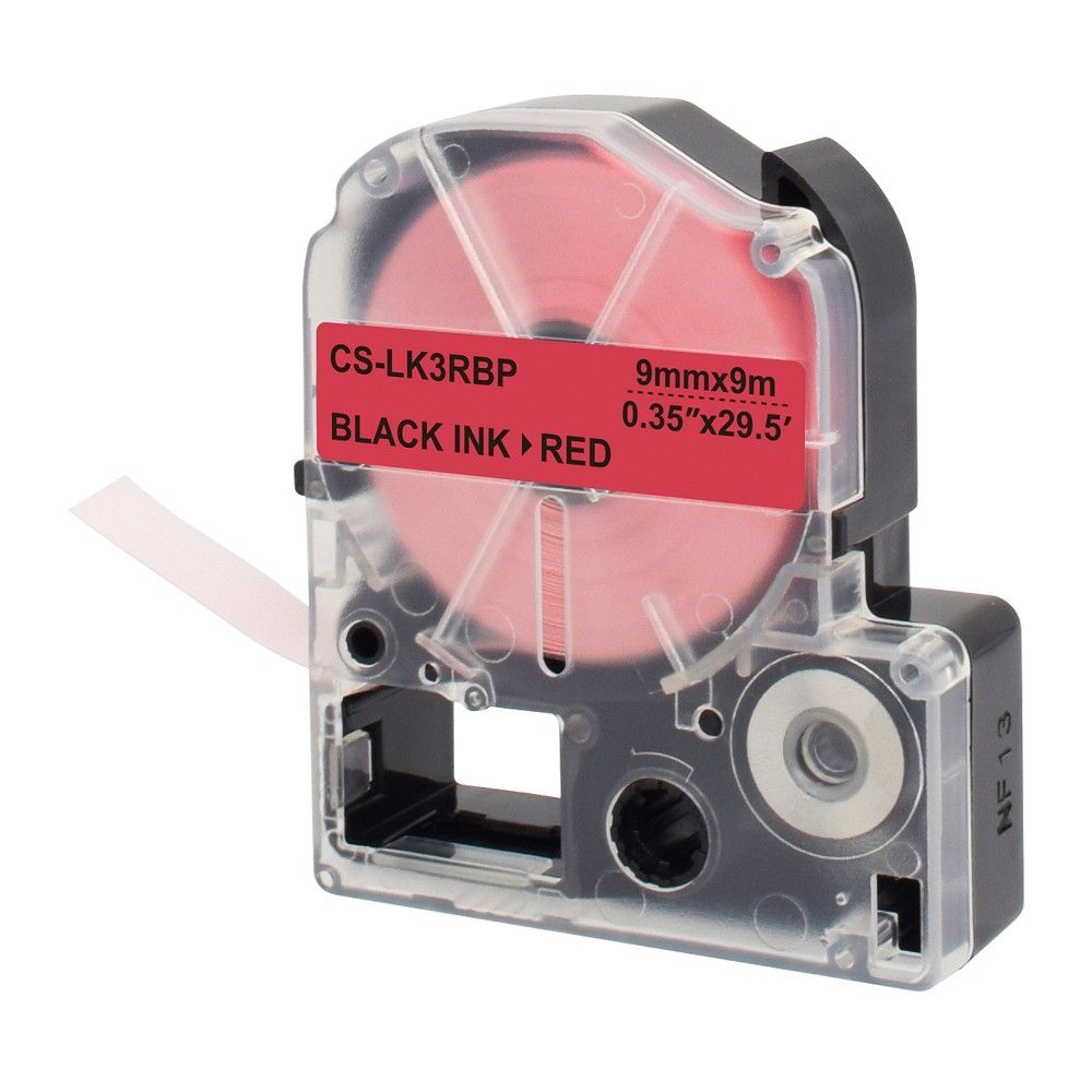 Картридж ленточный Cactus CS-LK3RBP LK-3RBP черный на красном 9x9 для Epson LW300/LW400/LW700/LW600P/LW1000P/K400/Z700/Z900