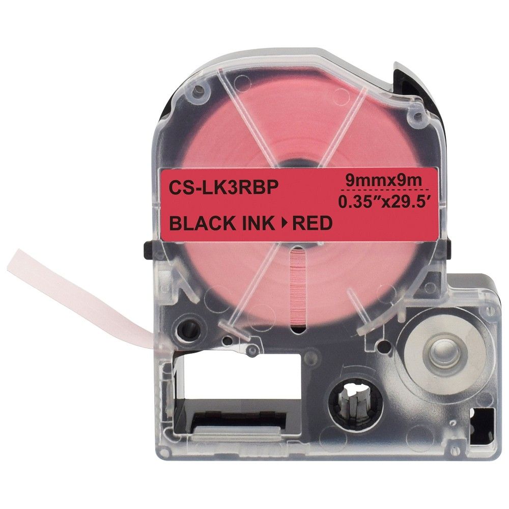 Картридж ленточный Cactus CS-LK3RBP LK-3RBP черный на красном 9x9 для Epson LW300/LW400/LW700/LW600P/LW1000P/K400/Z700/Z900