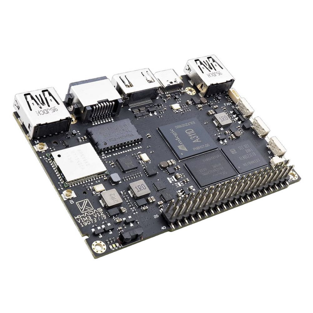 Одноплатный компьютер Khadas VIM3 Basic Amlogic A311D with 5.0 TOPS NPU, 2GB LPDDR4/X, 16GB eMMC, AP6398S, KVIM3-B-002