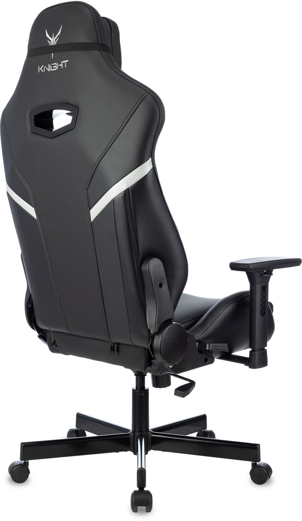 Кресло игровое Knight Thunder 5X черный эко.кожа крестов. металл