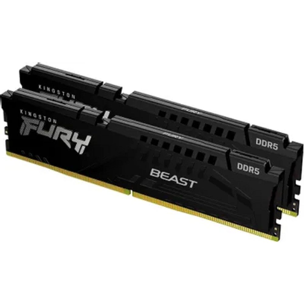Модуль памяти Kingston 64GB Kingston DDR5 5200 DIMM FURY Beast Black XMP Gaming Memory KF552C40BBK2-64 Non-ECC, CL40, 1.25V, (Kit of 2) 2RX8 40-40-40 288-pin 16Gbit, RTL