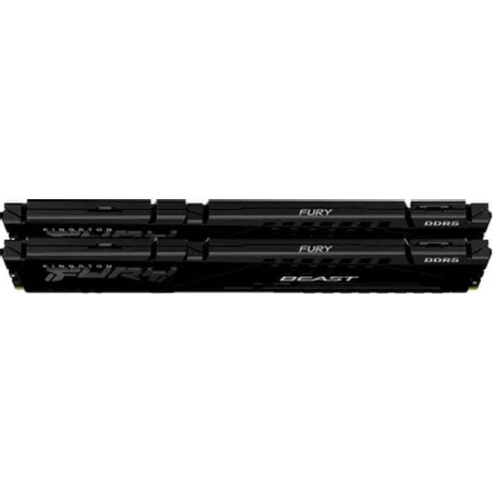 Модуль памяти Kingston 64GB Kingston DDR5 5200 DIMM FURY Beast Black XMP Gaming Memory KF552C40BBK2-64 Non-ECC, CL40, 1.25V, (Kit of 2) 2RX8 40-40-40 288-pin 16Gbit, RTL