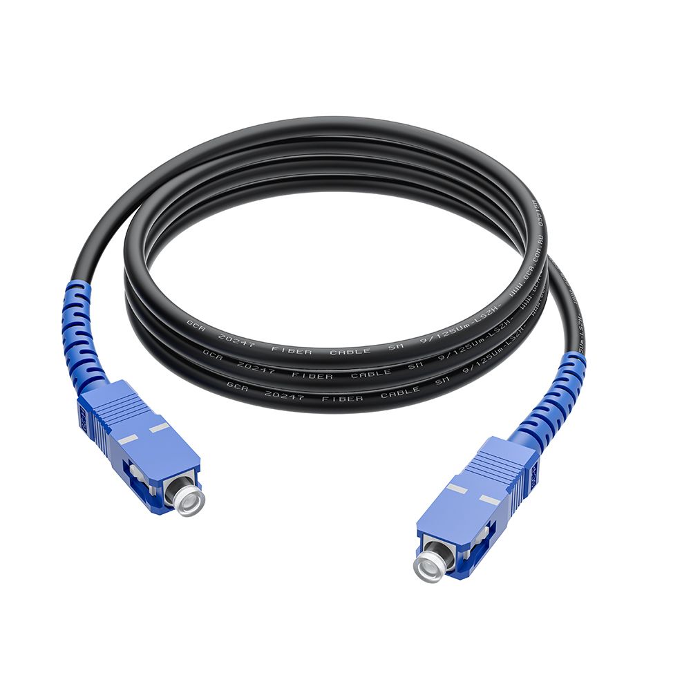 GCR PRO Патч-корд оптический 7.5m соединительный SC/UPC - SC/UPC Simplex одномодовый SM 9/125, LSZH, черный