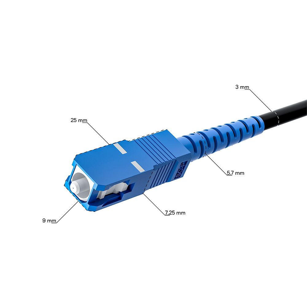 GCR PRO Патч-корд оптический 7.5m соединительный SC/UPC - SC/UPC Simplex одномодовый SM 9/125, LSZH, черный