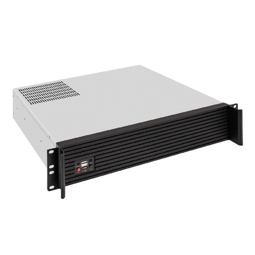 Exegate EX297727RUS Серверный корпус ExeGate Pro 2U400-04AL <RM 19", высота 2U, глубина 400, передняя панель - алюминий, без БП, 2*USB>