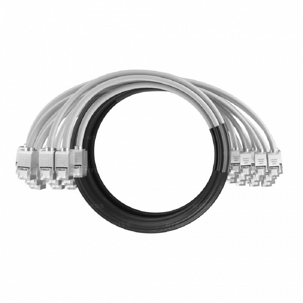 NTSS Кабельная сборка NTSS PREMIUM 24pc, FTP CAT5e, оконцована разъемами KEYSTONE RJ45 FTP CAT5e, заделка в чулке, вывод 0.6м, длина 2м, LSZH, серый NTSS-PC-PM-24-FTP-RJ45KJ-5e-S-0.6-2.0-LSZH-GY