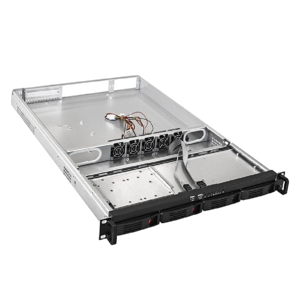 Exegate EX264267RUS Серверный корпус Exegate Pro 1U660-HS04 <RM 19",  высота 1U, глубина 660, без БП, 4xHotSwap, USB>