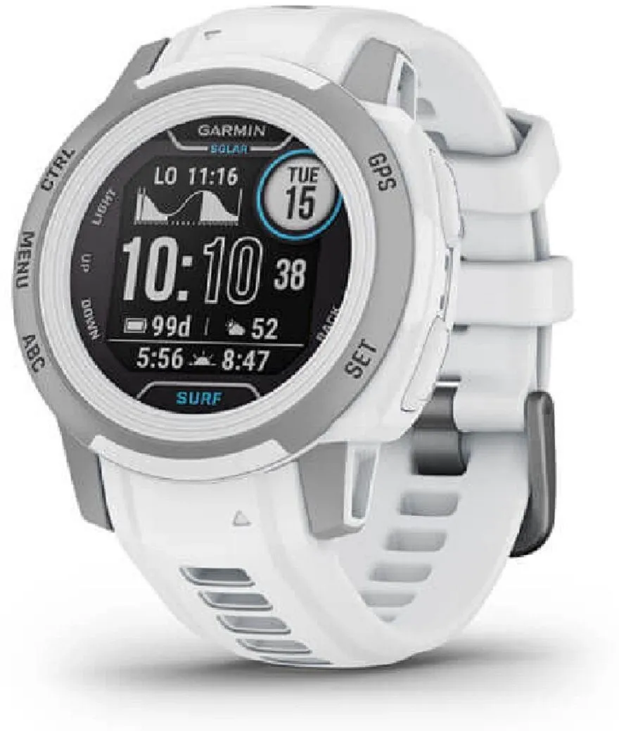 Смарт-часы Garmin Instinct 2s Solar 40мм 1.2" AMOLED корп.черный/белый рем.белый (010-02564-03)