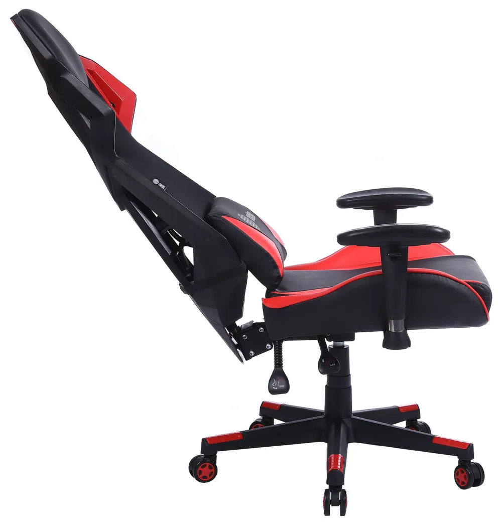 Кресло игровое Cactus CS-CHR-090BLR черный/красный эко.кожа/сетка крестов. нейлон
