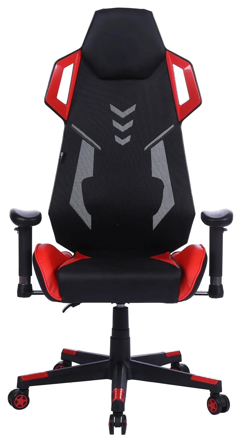 Кресло игровое Cactus CS-CHR-090BLR черный/красный эко.кожа/сетка крестов. нейлон