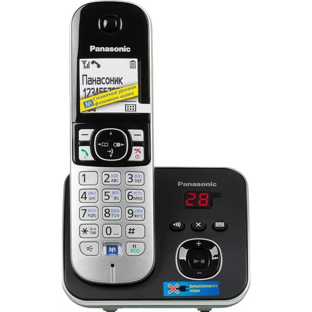 Р/Телефон Dect Panasonic KX-TG6821RUB черный автооветчик АОН