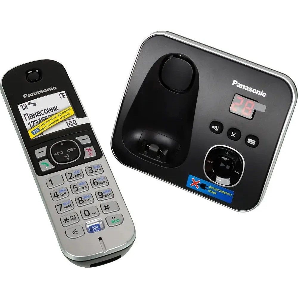 Р/Телефон Dect Panasonic KX-TG6821RUB черный автооветчик АОН