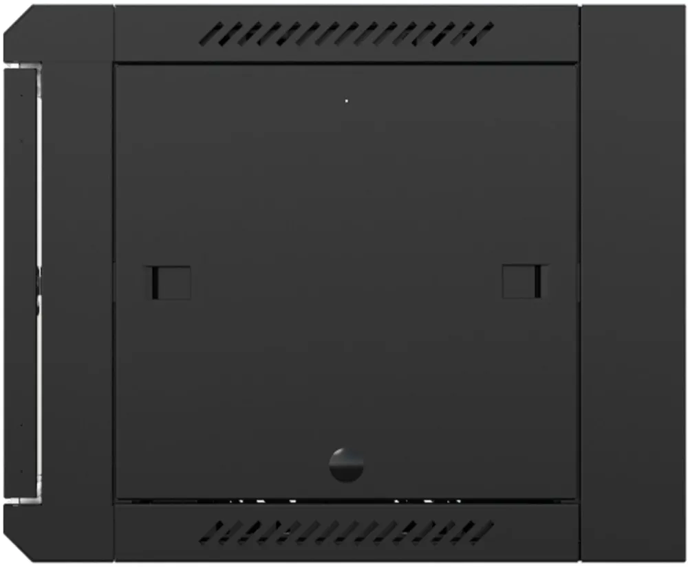 NTSS Шкаф настенный телекоммуникационный NTSS W 9U 600х450х500мм, 2 профиля 19, дверь стеклянная, боковые стенки съемные, задняя стенка, разобранный, черный RAL 9005 NTSS-W9U6045GS-2BL
