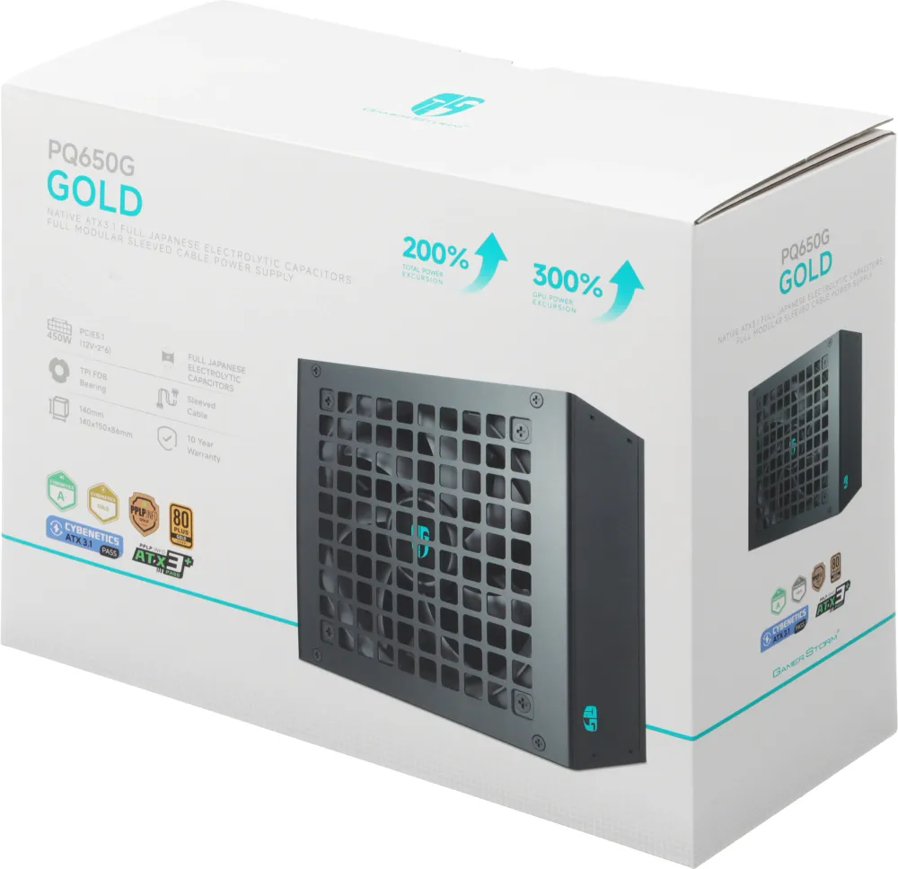 Блок питания Deepcool ATX 650W GamerStorm PQ650G Gen.5 80+ gold (20+4pin) APFC 120mm fan 6xSATA Cab Manag RTL