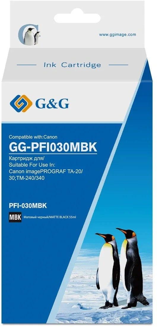 Картридж струйный G&G GG-PFI030MBK PFI-030MBK черный матовый (55мл) для Canon imagePrograf TA-20/30 TM-240/340