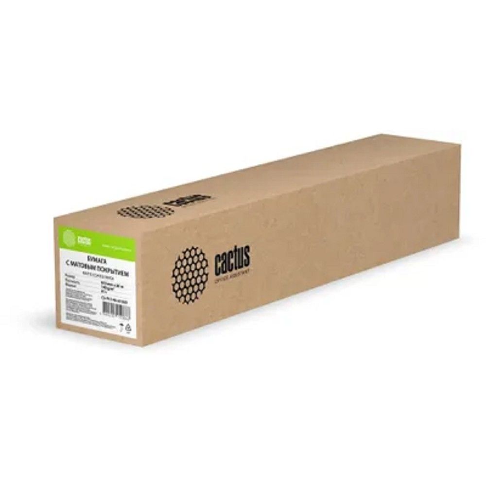 Бумага Cactus CS-PC140-61030 24"(A1) 610мм-30м/140г/м2/белый матовое универсальная (с покрытием) втулка:50.8мм (2") (упак.:1рул)