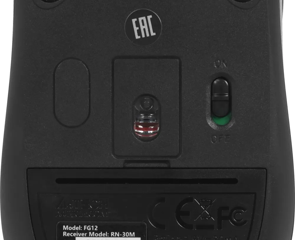 Мышь A4Tech Fstyler FG12 черный оптическая 1200dpi беспров. USB 3but (FG12 BLACK)