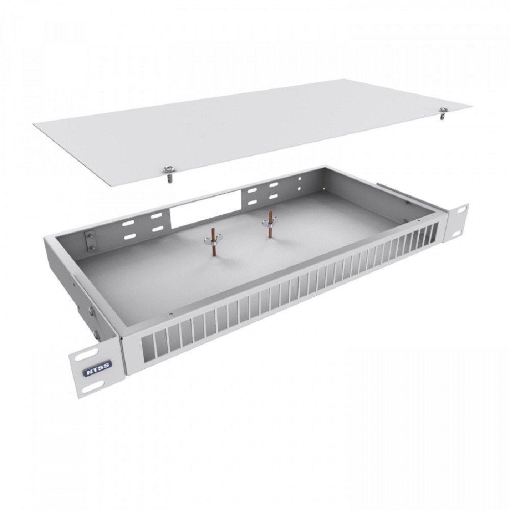 NTSS Кросс NTSS оптический 19'' укомплектованный 1U, 16 портов SC/UPC duplex, 50/125 мкм ОМ3 (сплошная панель, сплайс-кассета, пигтейлы, КДЗС, адаптеры) серый RAL 7035 NTSS-RFOB-1U-16-2SC/U-503-SP1.5G