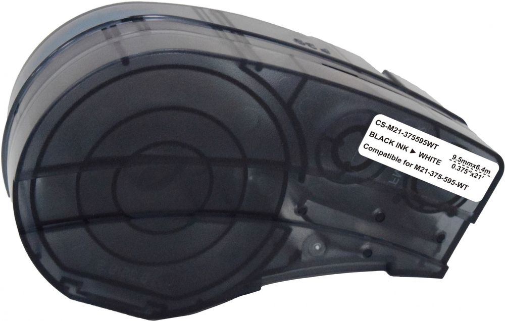 Картридж ленточный Cactus CS-M21-375595WT черный на белом 9.5x6.4 для Brady BMP21-PLUS, BMP21-LAB с чипом