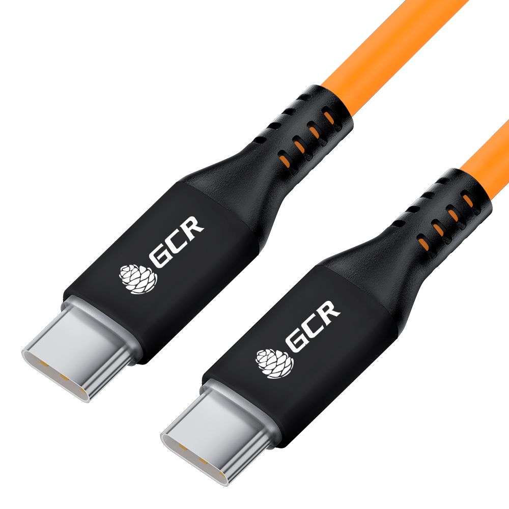 GCR Кабель 1.0m Type C-C POWER DELIVERY 60 W, медь, оранжевый, AL корпус